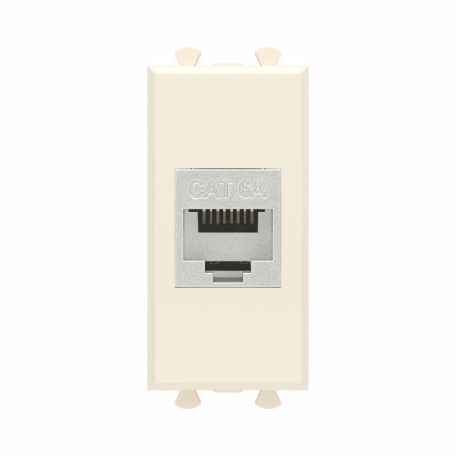 Розетка компьютерная 1мод. Avanti "Ванильная дымка" RJ45 кат.6A без шторок экранир. модульная механи