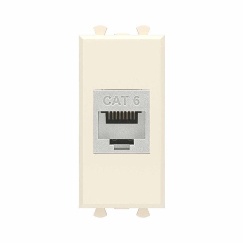 Розетка компьютерная 1мод. Avanti "Ванильная дымка" RJ45 кат.6 без шторок экранир. модульная механиз