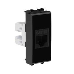 Розетка компьютерная 1мод. Avanti "Черный квадрат" RJ45 кат.5E без шторок модульная механизм DKC 440