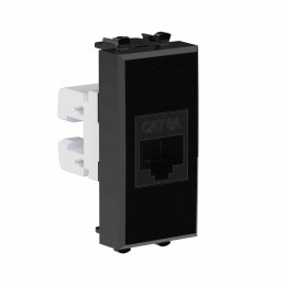 Розетка компьютерная 1мод. Avanti "Черный квадрат" RJ45 кат.6A без шторок модульная механизм DKC 440