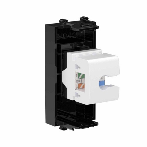 Розетка компьютерная 1мод. Avanti "Черный квадрат" RJ45 кат.6A без шторок модульная механизм DKC 440
