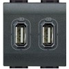 Разъем LL для зарядки 2хUSB антрацит Leg BTC L4285C2