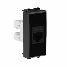 Розетка компьютерная 1мод. Avanti "Черный квадрат" RJ45 кат.6 без шторок модульная механизм DKC 4402