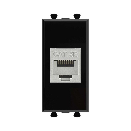 Розетка компьютерная 1мод. Avanti "Черный квадрат" RJ45 кат.5E без шторок экранир. модульная механиз