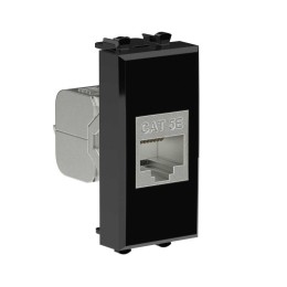 Розетка компьютерная 1мод. Avanti "Черный квадрат" RJ45 кат.5E без шторок экранир. модульная механиз