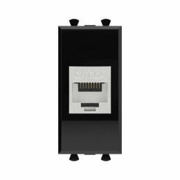 Розетка компьютерная 1мод. Avanti "Черный квадрат" RJ45 кат.6A без шторок экранир. модульная механиз