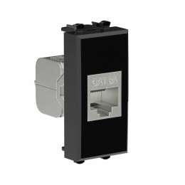 Розетка компьютерная 1мод. Avanti "Черный квадрат" RJ45 кат.6A без шторок экранир. модульная механиз