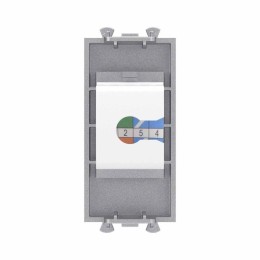 Розетка телефонная 1мод. Avanti "Закаленная сталь" RJ12 без шторок модульная механизм DKC 4404611