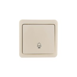Кнопка звонка 1-кл. 1п ОП Viola 10А IP20 крем. LEZARD 751-0300-103