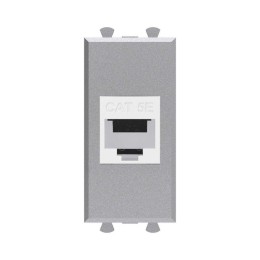 Розетка компьютерная 1мод. Avanti "Закаленная сталь" RJ45 кат.5E без шторок модульная механизм DKC 4