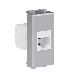 Розетка компьютерная 1мод. Avanti "Закаленная сталь" RJ45 кат.5E без шторок модульная механизм DKC 4