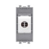 Розетка компьютерная 1мод. Avanti "Закаленная сталь" RJ45 кат.5E без шторок модульная механизм DKC 4