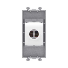 Розетка компьютерная 1мод. Avanti "Закаленная сталь" RJ45 кат.5E без шторок модульная механизм DKC 4