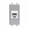 Розетка компьютерная 1мод. Avanti "Закаленная сталь" RJ45 кат.6A без шторок модульная механизм DKC 4