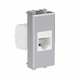 Розетка компьютерная 1мод. Avanti "Закаленная сталь" RJ45 кат.6A без шторок модульная механизм DKC 4