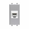 Розетка компьютерная 1мод. Avanti "Закаленная сталь" RJ45 кат.6 без шторок модульная механизм DKC 44