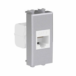 Розетка компьютерная 1мод. Avanti "Закаленная сталь" RJ45 кат.6 без шторок модульная механизм DKC 44