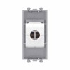 Розетка компьютерная 1мод. Avanti "Закаленная сталь" RJ45 кат.6 без шторок модульная механизм DKC 44