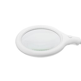 Лупа настольная малая 3Х с подсветкой 30 LED (подставка + прищепка) бел. REXANT 31-0247