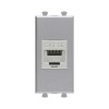 Розетка компьютерная 1мод. Avanti "Закаленная сталь" RJ45 кат.5E без шторок экранир. модульная механ