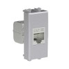 Розетка компьютерная 1мод. Avanti "Закаленная сталь" RJ45 кат.5E без шторок экранир. модульная механ