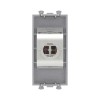 Розетка компьютерная 1мод. Avanti "Закаленная сталь" RJ45 кат.5E без шторок экранир. модульная механ