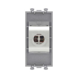 Розетка компьютерная 1мод. Avanti "Закаленная сталь" RJ45 кат.5E без шторок экранир. модульная механ