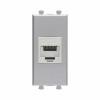 Розетка компьютерная 1мод. Avanti "Закаленная сталь" RJ45 кат.6A без шторок экранир. модульная механ