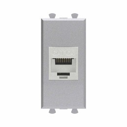 Розетка компьютерная 1мод. Avanti "Закаленная сталь" RJ45 кат.6A без шторок экранир. модульная механ