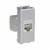 Розетка компьютерная 1мод. Avanti "Закаленная сталь" RJ45 кат.6A без шторок экранир. модульная механ
