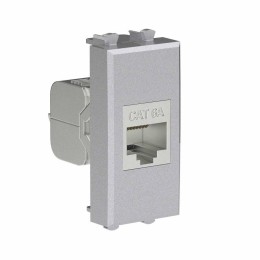 Розетка компьютерная 1мод. Avanti "Закаленная сталь" RJ45 кат.6A без шторок экранир. модульная механ