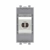 Розетка компьютерная 1мод. Avanti "Закаленная сталь" RJ45 кат.6A без шторок экранир. модульная механ