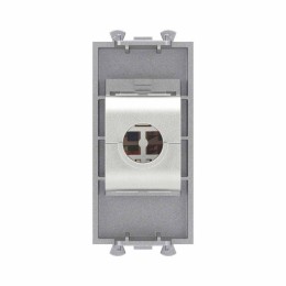 Розетка компьютерная 1мод. Avanti "Закаленная сталь" RJ45 кат.6A без шторок экранир. модульная механ