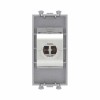 Розетка компьютерная 1мод. Avanti "Закаленная сталь" RJ45 кат.6 без шторок экранир. модульная механи