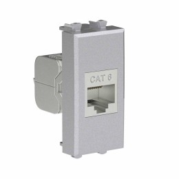 Розетка компьютерная 1мод. Avanti "Закаленная сталь" RJ45 кат.6 без шторок экранир. модульная механи