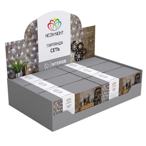Гирлянда светодиодная "Сеть" 1.8х1.5м 180LED мультиколор 15Вт 220-240В IP20 с контроллером 8 режимов