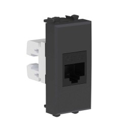 Розетка компьютерная 1мод. Avanti "Черный матовый" RJ45 кат.5E без шторок модульная механизм DKC 441