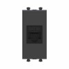 Розетка компьютерная 1мод. Avanti "Черный матовый" RJ45 кат.6A без шторок модульная механизм DKC 441