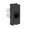 Розетка компьютерная 1мод. Avanti "Черный матовый" RJ45 кат.6 без шторок модульная механизм DKC 4412