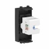 Розетка компьютерная 1мод. Avanti "Черный матовый" RJ45 кат.6 без шторок модульная механизм DKC 4412