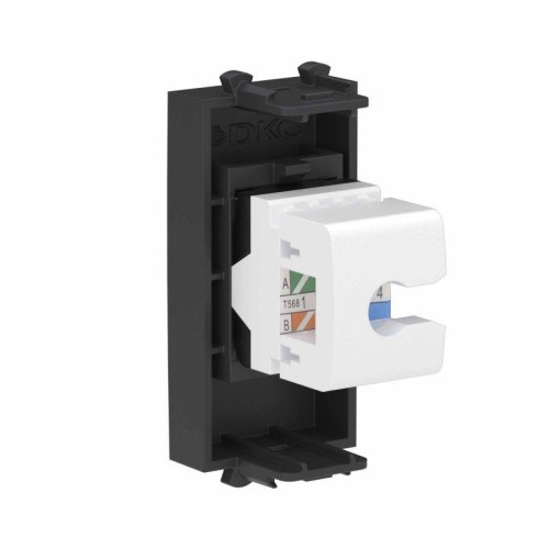 Розетка компьютерная 1мод. Avanti "Черный матовый" RJ45 кат.6 без шторок модульная механизм DKC 4412