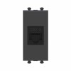 Розетка компьютерная 1мод. Avanti "Черный матовый" RJ45 кат.6 без шторок модульная механизм DKC 4412