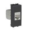 Розетка компьютерная 1мод. Avanti "Черный матовый" RJ45 кат.5E без шторок экранир. модульная механиз