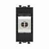 Розетка компьютерная 1мод. Avanti "Черный матовый" RJ45 кат.6A без шторок экранир. модульная механиз