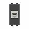 Розетка компьютерная 1мод. Avanti "Черный матовый" RJ45 кат.6A без шторок экранир. модульная механиз