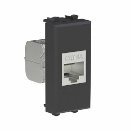 Розетка компьютерная 1мод. Avanti "Черный матовый" RJ45 кат.6A без шторок экранир. модульная механиз