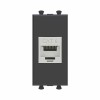 Розетка компьютерная 1мод. Avanti "Черный матовый" RJ45 кат.6 без шторок экранир. модульная механизм