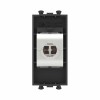 Розетка компьютерная 1мод. Avanti "Черный матовый" RJ45 кат.6 без шторок экранир. модульная механизм