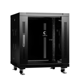 Шкаф монтажный телекоммуникационный напольный SH-05C-12U60/80-BK 19дюйм 12U 600х800х730мм для распре
