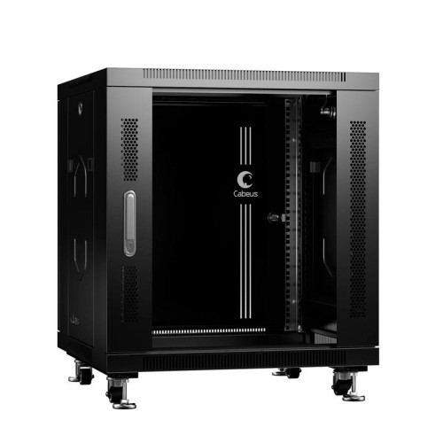 Шкаф монтажный телекоммуникационный напольный SH-05C-12U60/80-BK 19дюйм 12U 600х800х730мм для распре